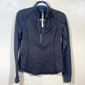 Lululemon Run: U-Turn Pullover Black / Heathered Coal size 8